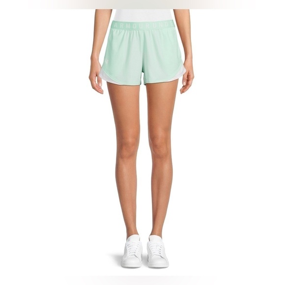 UNDER Armour Play Up Shorts 3.0 Aqua Foam/White - Picture 4 of 5